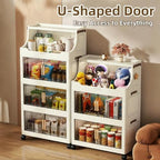 260QT Stackable Storage Bins with Lids & Rack, 6 Tier Large Capacity Foldable Storage Cabinet, Clear Collapsible Pantry Organizer for Home, Kitchen, Bathroom, Dorm, Office, Clear - Image 5