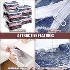 Hoolerry 6 Pcs Clear Plastic Clothes Storage Bags, 12 x 12 x 12 Inch - Image 2