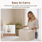 StorageWorks Closet Storage Bins, Khaki and Beige Stripes, 45L, 2-Pack - Image 5