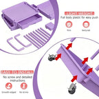 REBECAT 4 Tier Rolling Cart with Drawer, Utility Storage Cart on Wheels for Kitchen, Bathroom, Living Room,Office(Purple) - Image 7