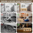 2 Pcs Rattan Cable Management Box, Large Cord Organizer Box with Lid Under Desk Router Hider with 4 Exits, Wire Boxes Hider for TV Wires Computer Surge Protector USB Hub Power Strip(Natural) - Image 7