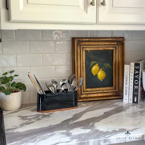 DAILY RITMO® Black Countertop Silverware Holder - Image 3