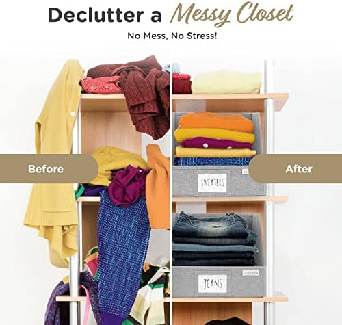 VIVIDECOR Trapezoid Closet Shelf Organizer, Baskets for Organizing, Storage Baskets for Shelves, Cubbies Storage Bins for Clothes, Gray - Image 5