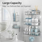 Liuoud 10 Pack Shower Caddy for Inside Shower, Grey Bathroom Storage Decor - Image 2