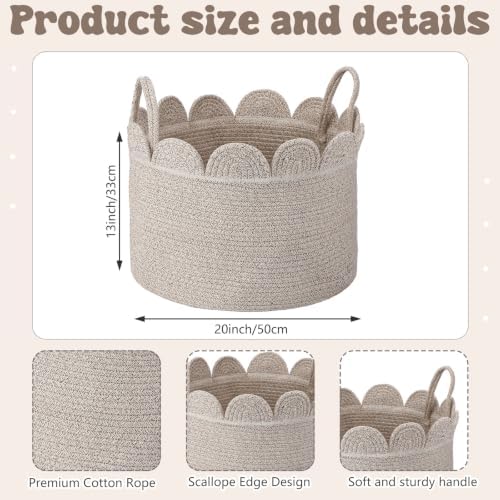 LemonRoad Round Woven Basket Brown Variegated, 20" L X 20" W X 13" H - Image 2