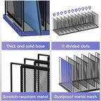 File Organizer for Desk, 11-Section Vertical File Sorter, Paper Holder Organizer Standing Metal File Folder for Office Home Classroom, Black - Image 5