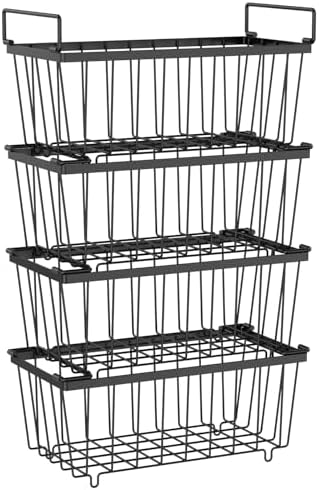 iSPECLE Freezer Organizer Bins - Small Storage Baskets for 7 Cu.Ft, 4 Pack by iSPECLE