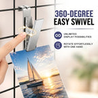 Shimeyao 25 Pcs Grid Wall Hooks Clips Accessories 360 Degree Rotating 3.5" - Image 2