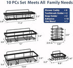 Liuoud 10 Pack Shower Caddy for Inside shower, Black Bathroom Storage Decor - Image 4