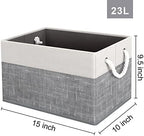 Fab totes Storage Bins 8-Pack, Foldable Storage Baskets for Organizing Toys, Books, Shelves, Closet, Large Storage Box with Rope Handles, Sturdy Organizer Bins, White & Grey - Image 2