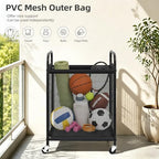 STORAGE MANIAC Rolling Laundry Hamper with Wheels 1-Section Laundry Sorter Rolling Laundrys Basket on Wheels with Removable Bag Clothes Hamper Laundrys Organizer Cart Bathroom Bedroom 90L Grey - Image 6