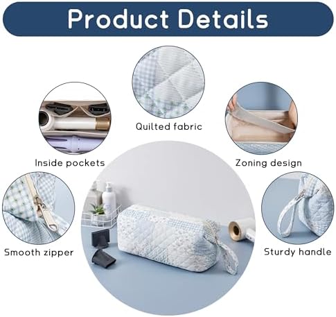 GISMTR Large Quilted Hair Tools Travel Bag for Hair Dryer Aesthetic Cute Dustproof Travel Organizer Flat Curling Iron Travel Organizer - Image 3