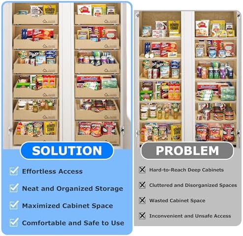 WelFurGeer Soft Close Pull Out Drawers for Cabinets, 8" W x 21" D Pull Out Cabinet Drawer with Heavy Duty Slides, Pull Out Cabinet Organizer, Cabinets Roll Out Drawers, Pull-Out Home Organizers - Image 3
