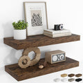 RICHFOCUS 24Inch Floating Shelves for Wall 2Pack|Rustic Brown|8" D by RICHFOCUS