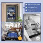 Surblue Hanging Shelves Travel Storage Bag Compression Packing Cube for Suitcase Portable Closet Organizer Collapsible with Extension Layer Large Capacity,Blue,XXL - Image 4