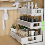 Under Sink Organizer, 3-Tier Height Adjustable Pull Out Cabinet Organizer by Unknown