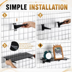 4 Pack Gridwall Acrylic Shelf with Metal Brackets,16 x 8 Inches - Image 3