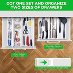4 Pack Bamboo Drawer Dividers Organizer with Inserts 2.6'' High - Image 2