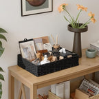 StorageWorks Large Toilet Paper Basket, Wicker Woven Trays for Decor, Black - Image 4
