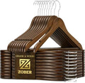 Zober Wooden Hangers 20 Pack, Heavy Duty Clothes Hangers, Non Slip, Vintage by ZOBER