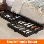 Lifewit Under Bed Shoe Storage Organizer 2 Pack(12 Shoes Cells+4 Boots Cells), 4.3 Inches Profile Fabric Shoes Container Box with Clear Cover, Foldable Storage Bag with 2 Handles, Fits 20 to 32 Pairs - Image 6