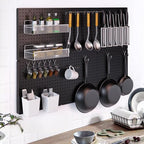 FZK Modular Plastic Peg Board Wall Organizer Kit, 16x16, Black - Image 7
