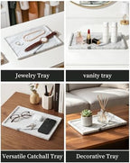 100% Natural Marble Tray for Home Decor, 12"x8" Marble Vanity Tray for Countertop Bathroom Kitchen Dresser, Stone Tray for Jewelry, Cosmetics, Lotion and Perfume - Image 3