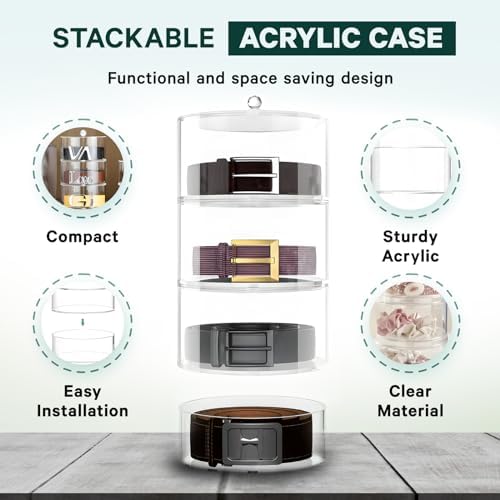 Acrylic Belt Organizer, 4-Layer Transparent Closet Accessories Organizer for Jewelry, Watches, Bracelets, Rings, Cosmetics - Image 4