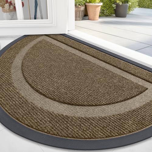 OLANLY Half Circle Front Door Mat Outside 71x23 All-Season Rubber Doormat by OLANLY