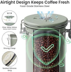Veken Coffee Canister with Window, Airtight Stainless Steel Container, 22OZ - Image 5