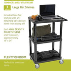 Pearington 3-Tier Compact Multi-Purpose Utility Cart with Lockable Wheels and Ergonomic Handle, Black, 2 Pack - Image 4