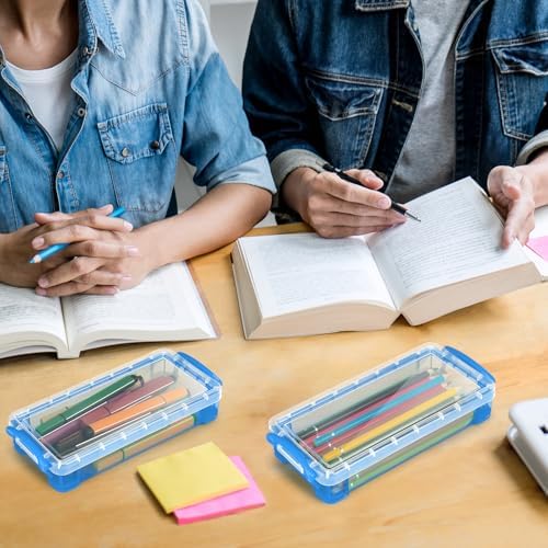 Gueevin 24 Pcs Pencil Box Clear Plastic Pencil Case, Cute Blue - Image 6