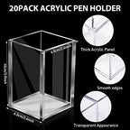 20Pack Clear Acrylic Pen Holder Desktop Pencil Organizer Acrylic Pencil Cup Stationery Office Organizer Makeup Brush Holder - Image 2