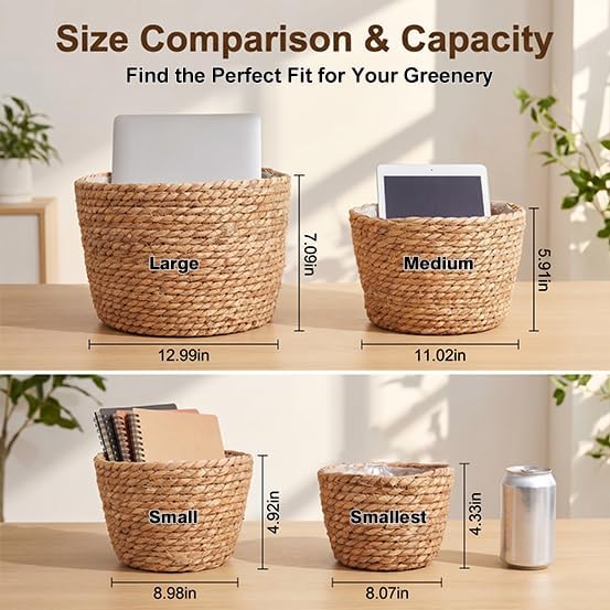 Seagrass Planter Basket Stylish Planter Baskets, Set of 4 - Image 2