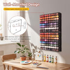 Krafetto 2 Pack 80-Grid Paint Organizer for 2 Oz Bottles, Wall Mount, Black - Image 4