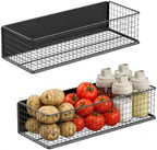 ULIBERMAGNET Magnetic Baskets Fridge Organizers, Large Capacity Metal Wire Mesh Basket Spice Rack for Fridge Storage, Magnetic Shelf for Garage, Laundry, Kitchen, Workshop, Cabinet(2 Pack) by ULIBERMAGNET