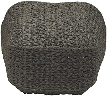 Household Essentials Handwoven Paper Rope Storage Basket with Metal Frame and Handles, Gray - Image 6