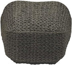 Household Essentials Handwoven Paper Rope Storage Basket with Metal Frame and Handles, Gray - Image 6
