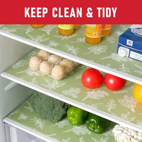 Cooyes Shelf Liner for Refrigerator & Drawer, Non-Adhesive Cabinets Liner for Kitchen Cupboard & Fridge, Breathable Cloth Material, Vegetable-Patterned, 12" x 360", Sage Green - Image 5
