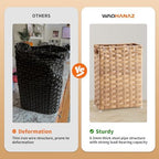 Rattan Umbrella Stand, Umbrella Holder for Entryway, Hand Woven Umbrella Rack Organizer Freestanding, with a Detachable Drip Tray, 4 Hooks, 11.8" L x 5.5" W x 16.5" H, Natural - Image 7