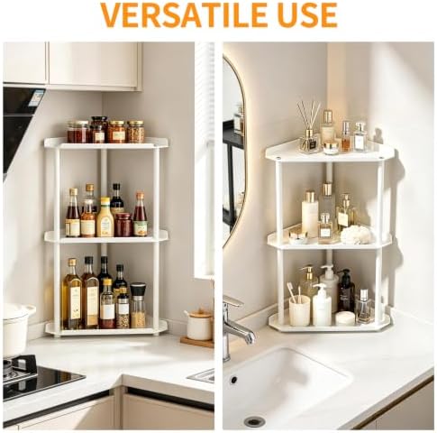 Jesginboo 3 Tier Bathroom Counter Organizer, Vanity Organizer Corner Shelf - Image 3