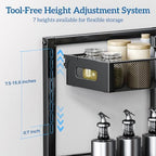 Under Sink Organizer for Bathroom & Kitchen, Under Cabinet Storage Shelf, Bathroom Cabinet Organizer Vanity Drawer Pantry Organization, Multi-Purpose Under Sink Slide Out Storage Shelf - Image 3