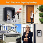 Key Lock Box Wall Mounted, Fayleeko 4 Digit Combination Lockbox for Outside, House Keys - 5 Keys Capacity, Key Safe Security Storage Lock Box for Indoor, Outdoor, Garage, Garden, Store (Black, 4Pack) - Image 2