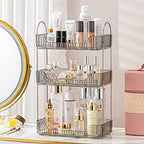 shuang qing 3 Tier Bathroom Counter Organizer Countertop Storage, Cosmetics Skincare Shelf Organizer, Makeup Organizer Perfume for Dresser Vanity Tray, Spice Rack Organizer for Kitchen - Gray - Image 2