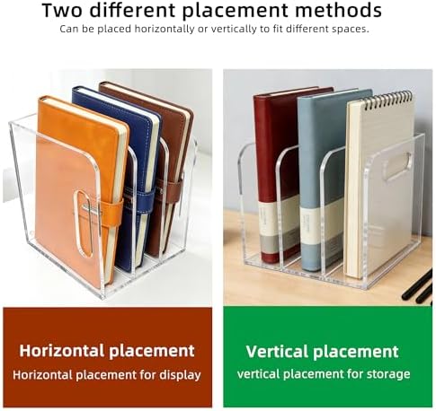 Clear Acrylic Magazine File Holder, 3 Compartment Desk Organizer - Image 6