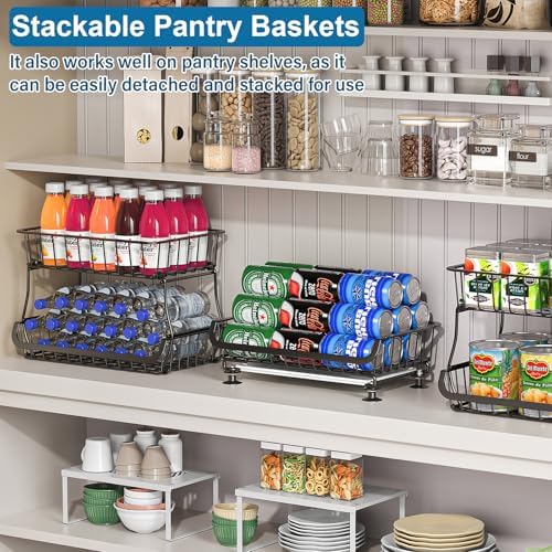 OKZEST 3-Tier Rolling Pantry Floor Organizers and Storage Cart with Wheels - Image 3