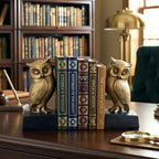 Epakh 2 Pcs Owl Bookends Decorative Book Ends for Shelves - Image 2