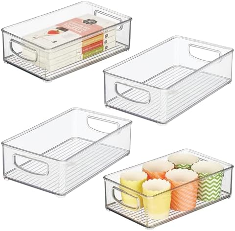 iDesign Stackable Pantry Bin with Handles, Set of 4, Clear by iDesign