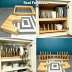 Bamboo Pots and Pans Organizer Under Cabinet, Adjustable Pot Lid Organizer - Image 6