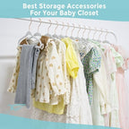 14 Inch Velvet Kids Hangers -50 Pack Durable & Non-Slip Closet Organizers for Big Kids & School-Age Children, 0.2" Ultra Slim Space-Saving Design with 10 Hanger Clips & 360° Rose Gold Hook, White - Image 4